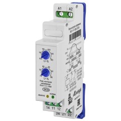 Однофазное реле контроля пост. и перем. напряжения РКН-1-1-15М 8А 24-220В АС/DC на DIN-рейку