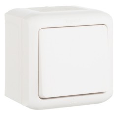 Выключатель кнопочный IP44 Legrand Quteo белый