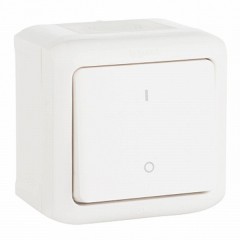 Выключатель двухполюсный IP44 Legrand Quteo белый