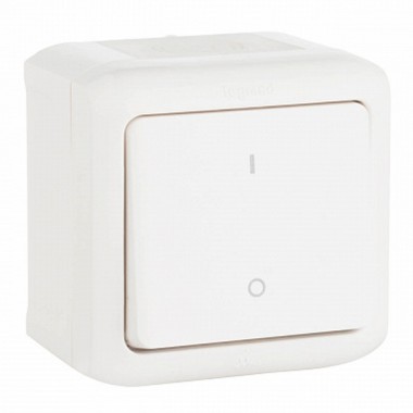 Купить Выключатель двухполюсный IP44 Legrand Quteo белый