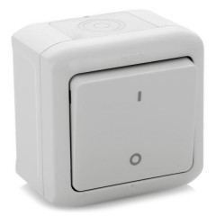 Выключатель двухполюсный IP44 Legrand Quteo серый