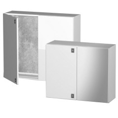 Навесной металлический влагозащищенный шкаф DKC CE IP55 600х800х300мм двухдверный с монтажной платой