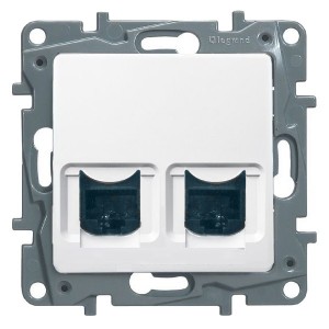 Розетка компьютерная двойная Legrand Etika 2xRJ45 кат. 6e UTP, белый