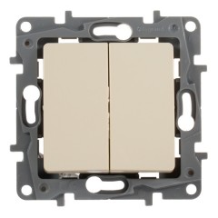 Выключатель двухклавишный Legrand Etika слоновая кость