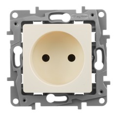 Розетка Legrand Etika без заземления, винтовой зажим, слоновая кость