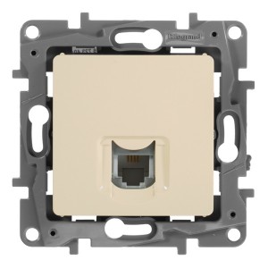 Купить Розетка телефонная Legrand Etika 1хRJ11, слоновая кость