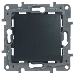 Переключатель двухклавишный Legrand Etika Plus антрацит