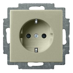 Розетка с заземлением с винтовыми клеммами ABB Basic 55 цвет шампань (23 EUC-93)