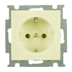 Розетка с заземлением ABB Basic 55 с защитными шторками цвет шампань (20 EUCKS-93-50)