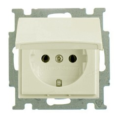 Розетка с заземлением ABB Basic 55 с крышкой цвет шампань (20 EUK-93)