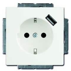 Розетка с зарядным устройством USB 700 мА  ABB Basic 55 альпийский белый (20 EUCBUSB-94)