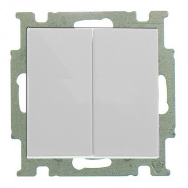 Купить Выключатель двухклавишный ABB Basic 55 цвет белый шале (2006/5 UC-96-5)