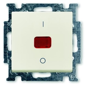 Выключатель с клавишей, 2-полюсный, 20 А, ABB Basic 55 цвет белый шале (1020/2 UCK-96)