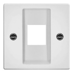 Накладка для коммуникационных розеток 0210, 0211 и 0219, ABB Basic 55 цвет белый шале (2561-96)