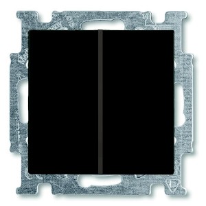 Купить Переключатель двухклавишный ABB Basic 55 цвет черный (2006/6/6 UC-95)