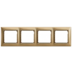 Рамка Legrand Valena 4 поста матовое золото/золотой штрих