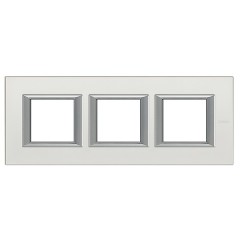 Рамка 3-ая горизонтальный монтаж Axolute Bticino Жемчужное серебро