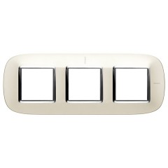 Рамка 3-ая горизонтальный монтаж Axolute Bticino Матовое серебро