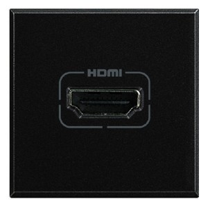 Розетка HDMI 2 модуля Axolute Антрацит