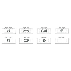 Набор вставок для сменных клавиш 6 вариантов по 5 штук Bticino MyHOME LivingLight антрацит