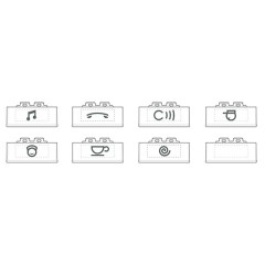 Набор вставок для сменных клавиш 6 вариантов по 5 штук Bticino LivingLight белый