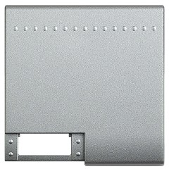 Клавиша с 1 отверстием для вставки символа 2 модуля Bticino MyHOME LivingLight алюминий