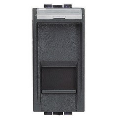 Компьютерная розетка RJ45 UTP 6 категория 1 модуль LivingLight Антрацит