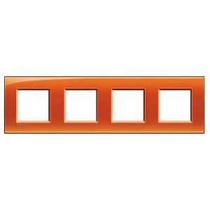 Рамка прямоугольная, 4 поста LivingLight Оранжевый