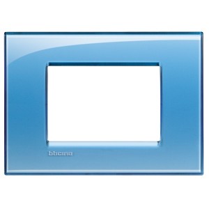 Обзор Рамка прямоугольная, 3 модуля LivingLight Голубой