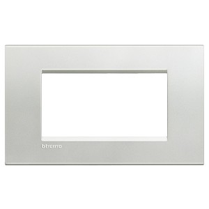 LivingLight Рамка прямоугольная, 4 модуля, цвет Серебро