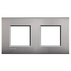 Рамка AIR 2 поста LivingLight Матовый никель