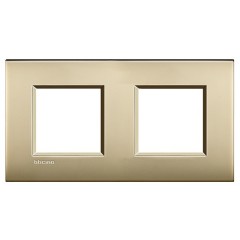 Рамка AIR 2 поста LivingLight Матовое золото