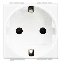 Розетка 2К+З модуля со шторками автоматические клеммы LivingLight Белый