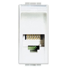 Розетка телефонная RJ11 2 модуля LivingLight Белый