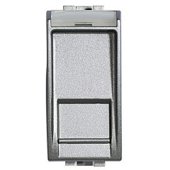 Компьютерная розетка RJ45 UTP 6 категория 1 модуль LivingLight Алюминий
