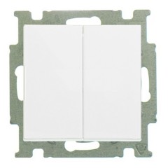 Переключатель двухклавишный  ABB Basic 55 альпийский белый (2006/6/6 UC-94)