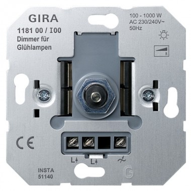Обзор Светорегулятор поворотный 1000W для л/н Gira механизм