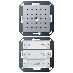 Внутренняя квартирная аудиостанция hand free скрытого монтажа Gira System 55 Алюминий