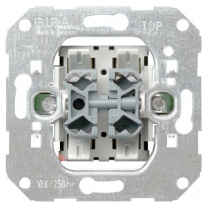 Обзор Переключатель кнопочный 2-клавишный 10А 250В Gira механизм