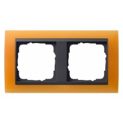 Рамка 2-ая Gira Event Матово-Оранжевый цвет вставки Антрацит