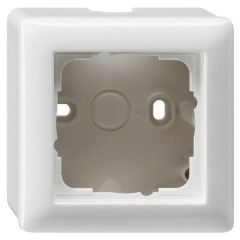 Корпус 1-ый для накладного монтажа с рамкой Standard 55 Gira System 55 Белый глянцевый