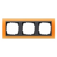 Рамка 3-ая Gira Event Матово-Оранжевый цвет вставки Антрацит