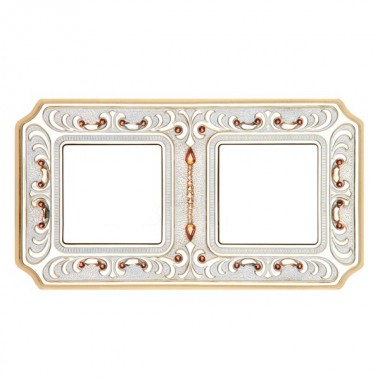 Купить Рамка 2-ная Fede Siena Crystal De Luxe Palace, gold white patina