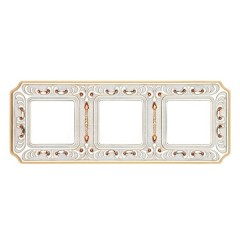 Рамка 3-ная Fede Siena Crystal De Luxe Palace, gold white patina