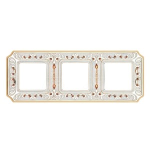 Обзор Рамка 3-ная Fede Siena Crystal De Luxe Palace, gold white patina