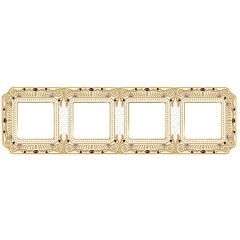 Рамка 4-ная Fede Firenze Crystal De Luxe Palace, gold white patina