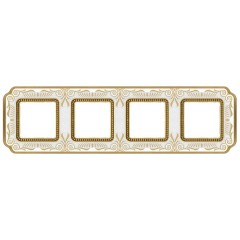 Рамка 4-ная Fede Firenze Smalto Italiano, pearl white