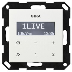 Радиоприемник скрытого  монтажа RDS без динамика System 55 Gira белый глянцевый