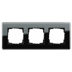 Обзор Рамка 3-ая Gira Esprit Glass C Черное стекло