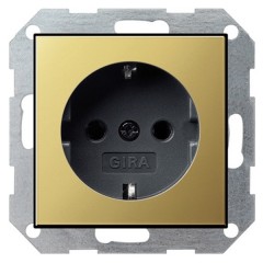 Розетка с/з Gira System 55 Латунь/Черный
